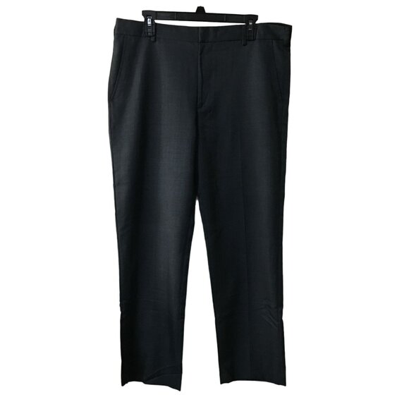 IZOD DARK GRAY STRAIGHT LEG FLAT FRONT DRESS PANTS MENS 36X30 - Picture 1 of 4